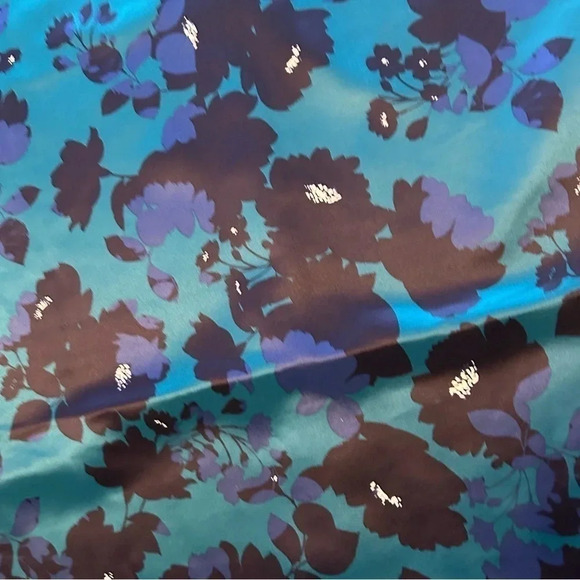 NWT Draper‎ James Cutout Floral A-Line Dress Womens 6 Teal and Navy 100% Poly - Picture 4 of 11